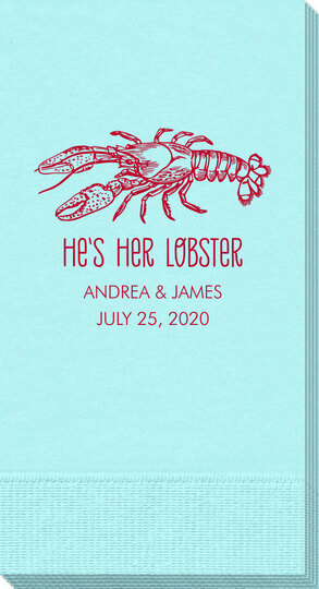 He's Her Lobster Guest Towels